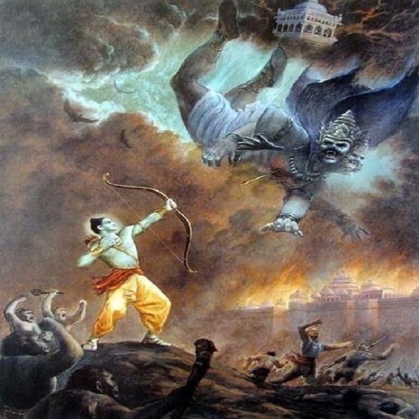 The fight between Lord Rama and Ravana cover